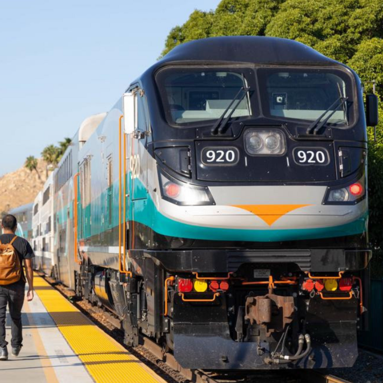 Metrolink train at station